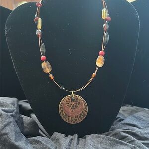 Elegant Copper Pendant Necklace with Beads